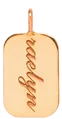 14k Engraved Script Rectangular Tag Charm