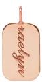 14k Engraved Script Rectangular Tag Charm