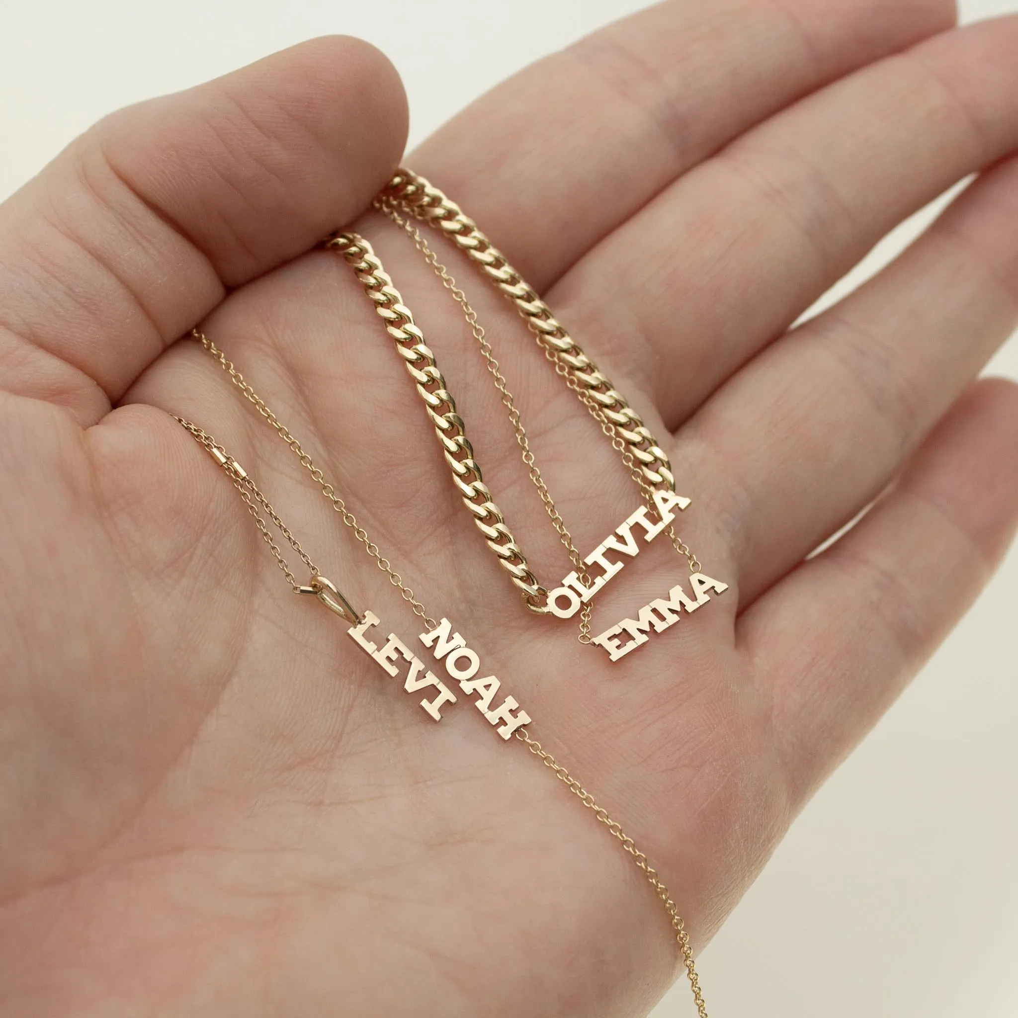 14k Gold Custom Itty Bitty Letters Necklace