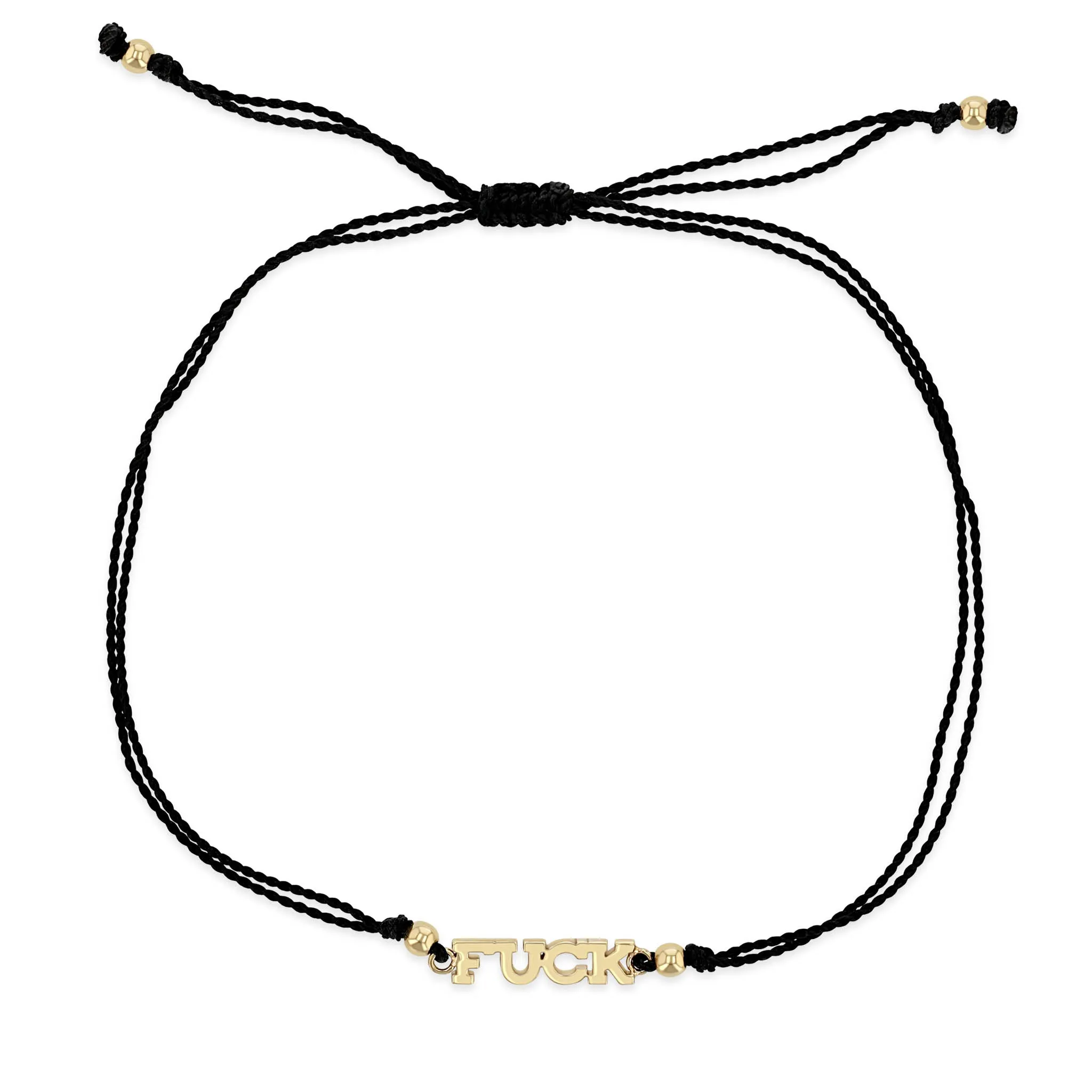 14k Itty Bitty FUCK Cord Bracelet