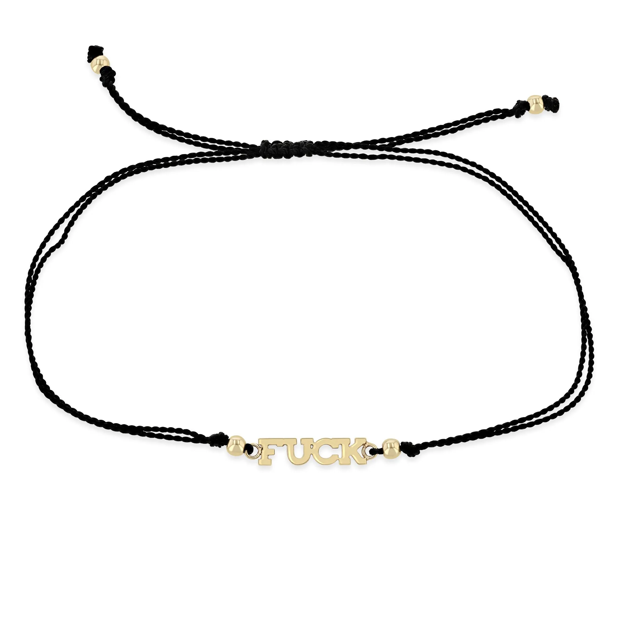 14k Itty Bitty FUCK Cord Bracelet