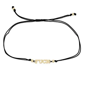 14k Itty Bitty FUCK Cord Bracelet