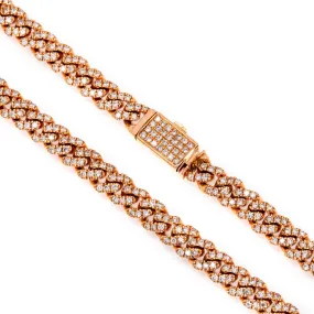 14k Rose Gold Diamond Cuban Chain 22" 4.80ctw
