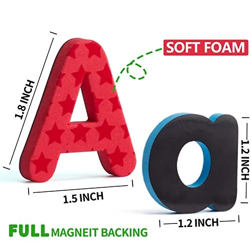 192 Pcs Magnetic Letters Numbers 9 Color(With Pattern Blocks,Symbols) Foam Set, Alphabet Magnets Gift for Preschool Kids Children Toddler Educational Fridge Refrigerator Toy, Classroom School Learning