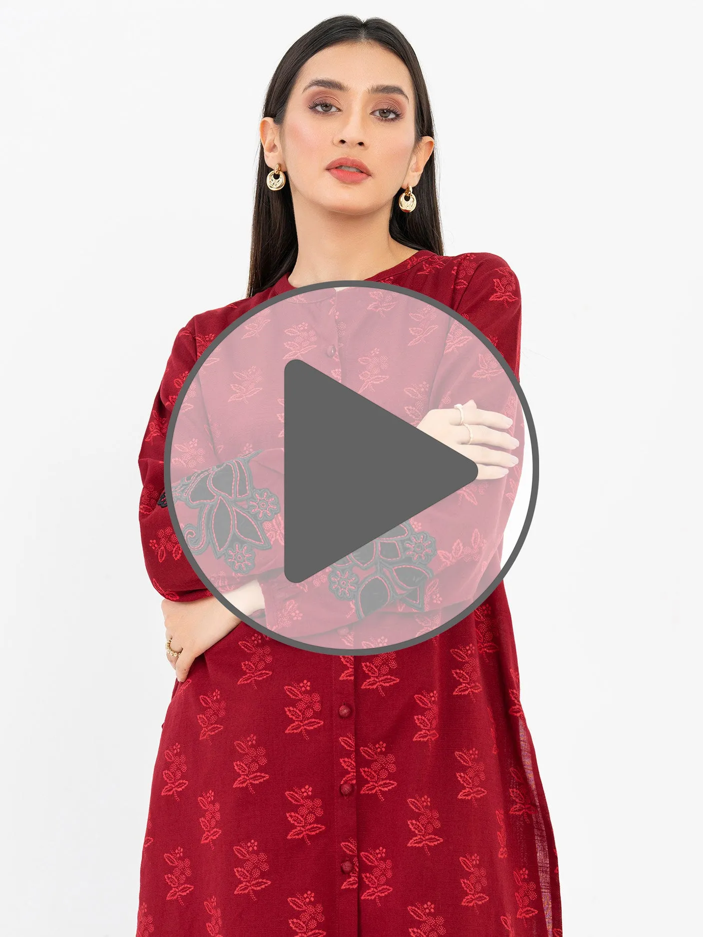 2 Piece Khaddar Suit-Embroidered (Pret)