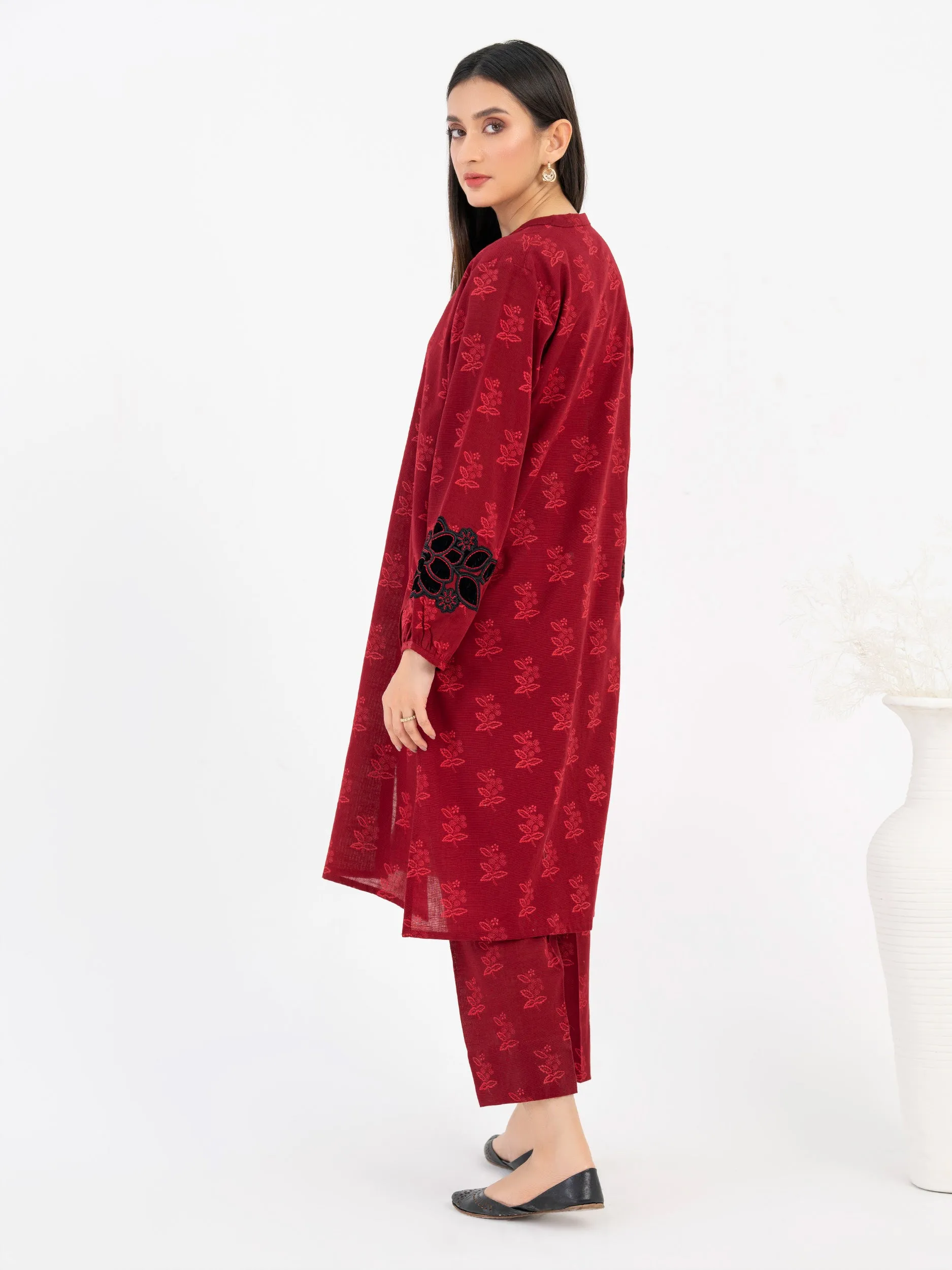 2 Piece Khaddar Suit-Embroidered (Pret)
