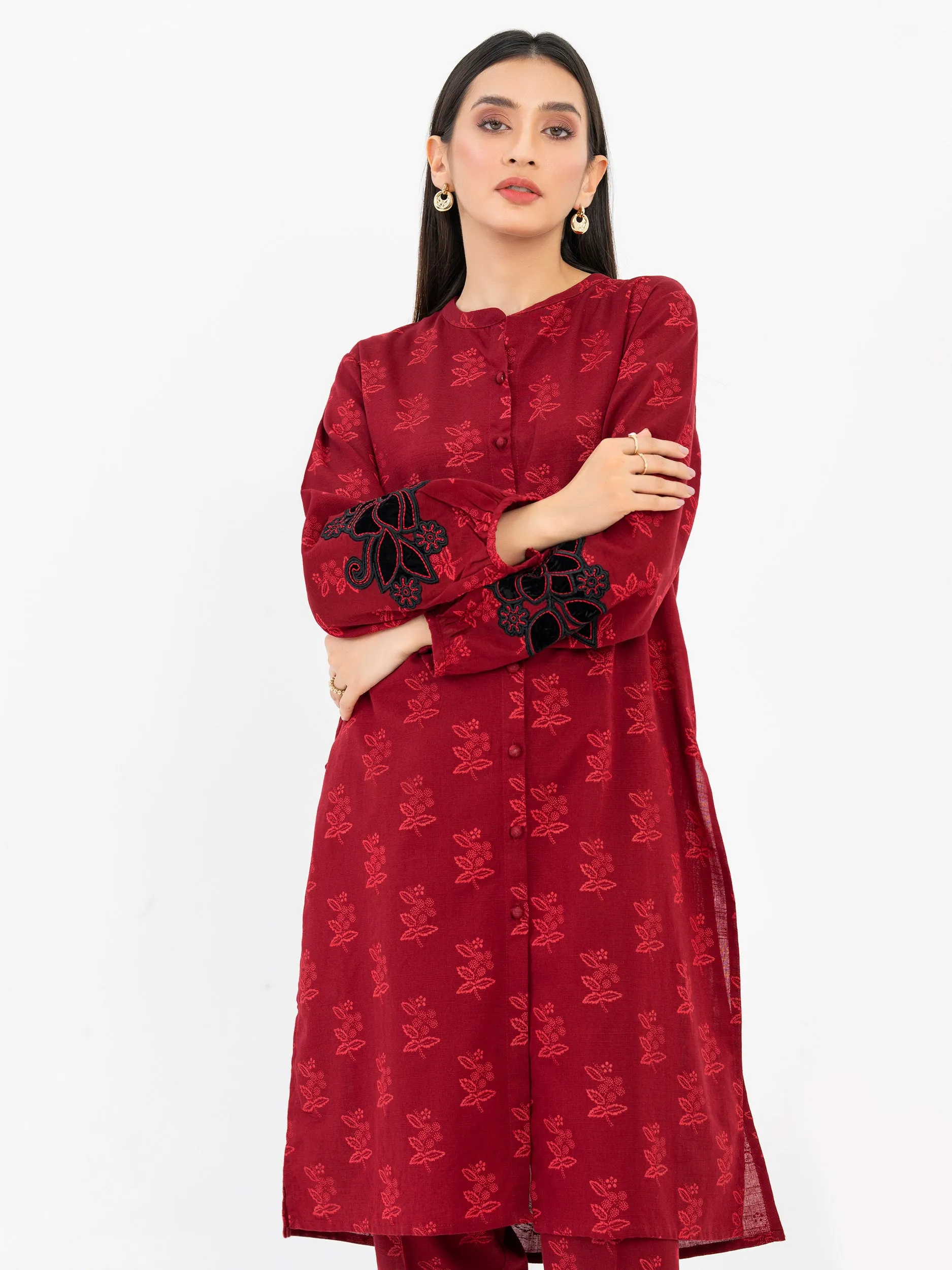 2 Piece Khaddar Suit-Embroidered (Pret)