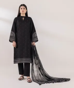 3 Piece - Embroidered Cambric Suit