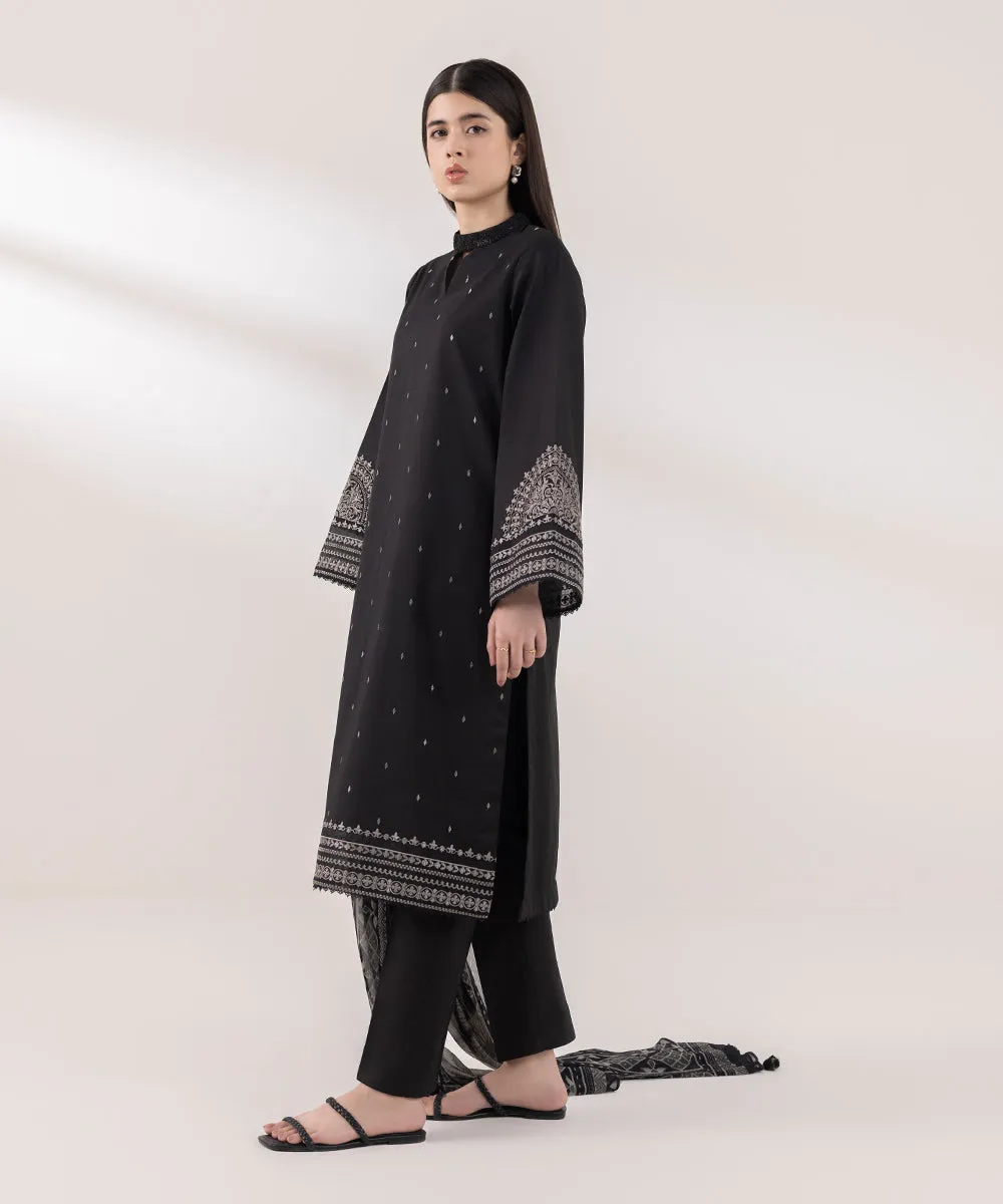 3 Piece - Embroidered Cambric Suit