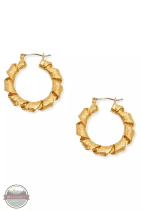 338-234EG Twisted Ribbon Hoop Earrings