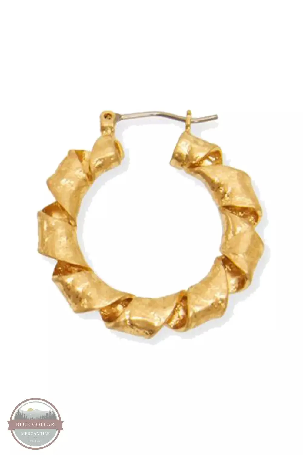338-234EG Twisted Ribbon Hoop Earrings