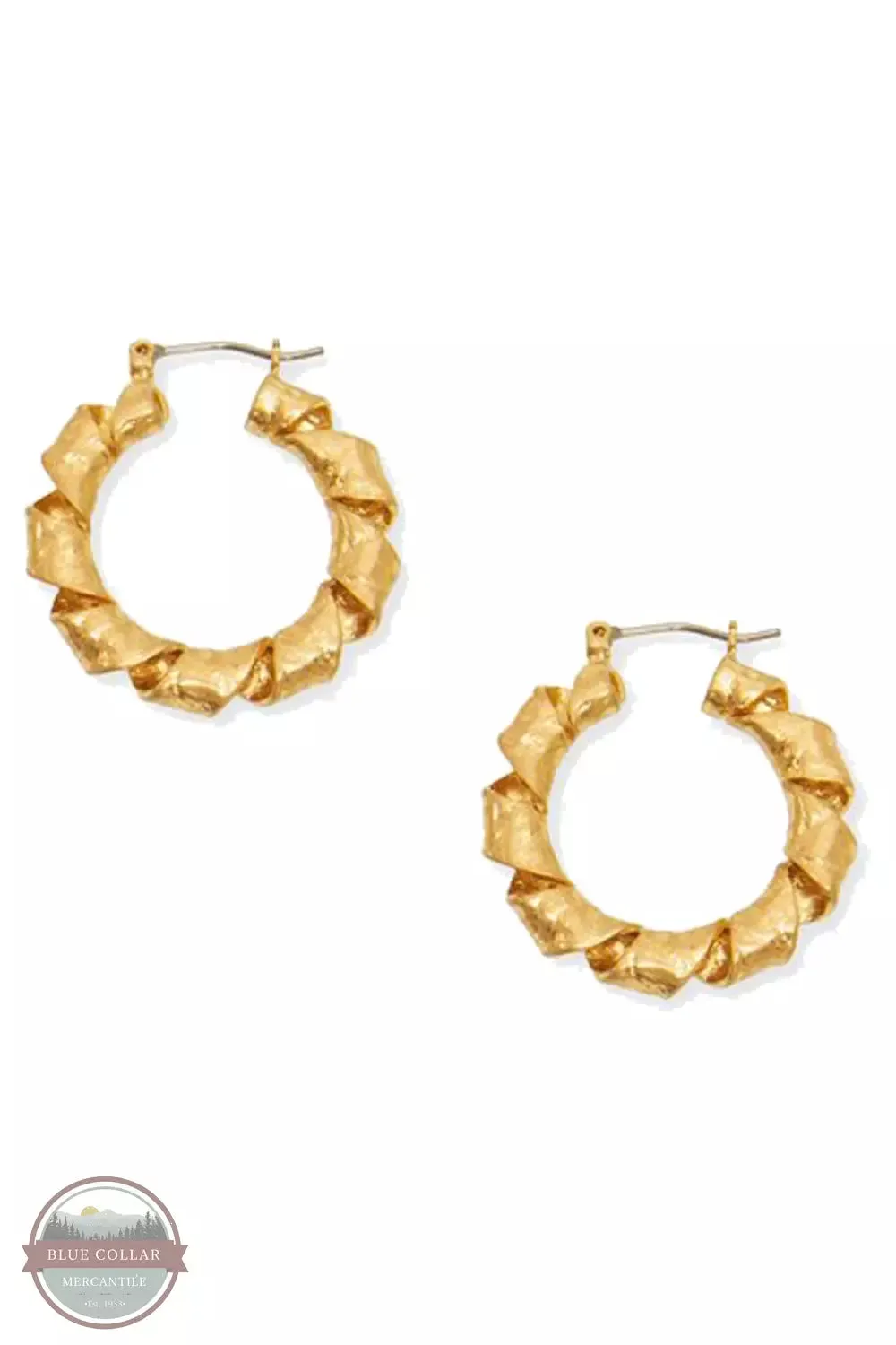 338-234EG Twisted Ribbon Hoop Earrings