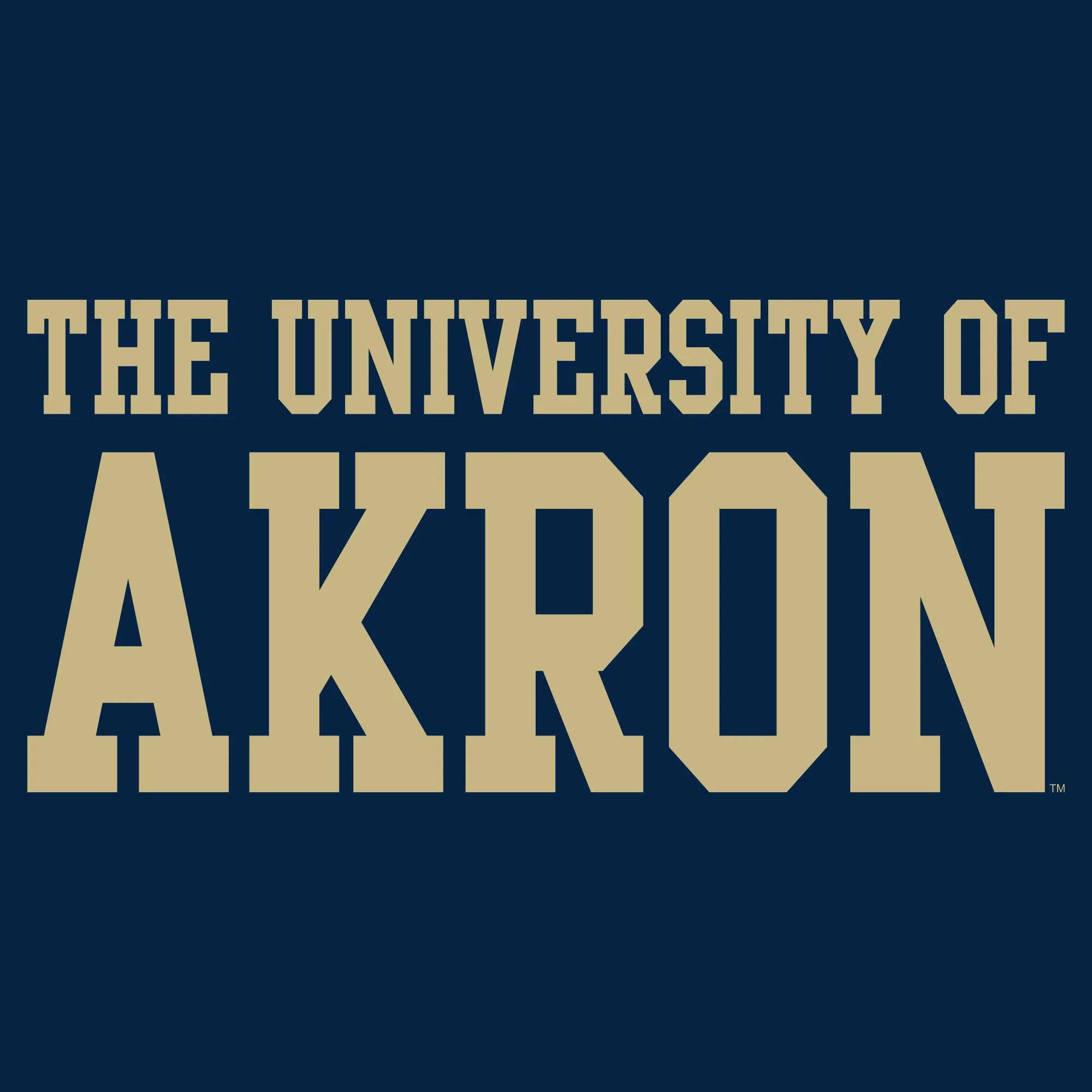 Akron Zips Basic Block Long Sleeve T Shirt - Navy