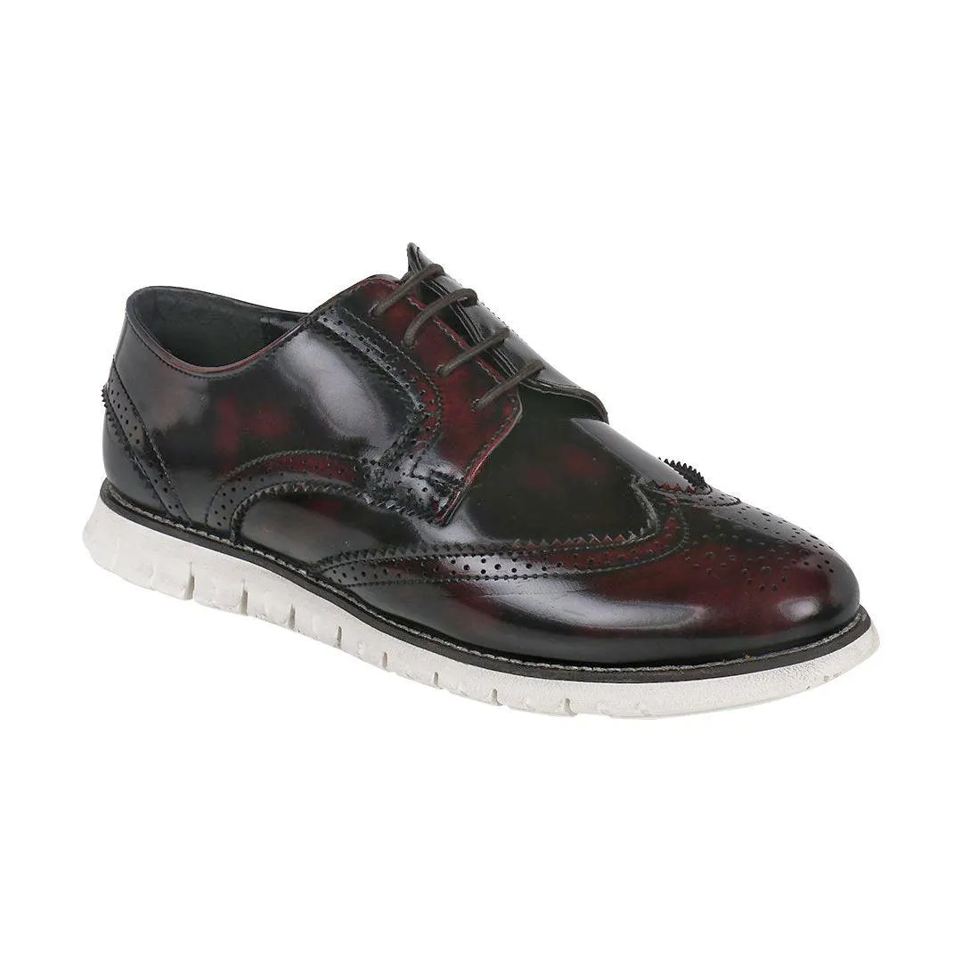 Allen Wingtip Cherry/Black Brogue Sneakers