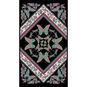 Alluring Butterflies - Butterfly Kaleidscope Black Metallic Panel