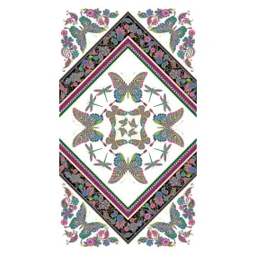 Alluring Butterflies - Butterfly Kaleidscope White Metallic Panel
