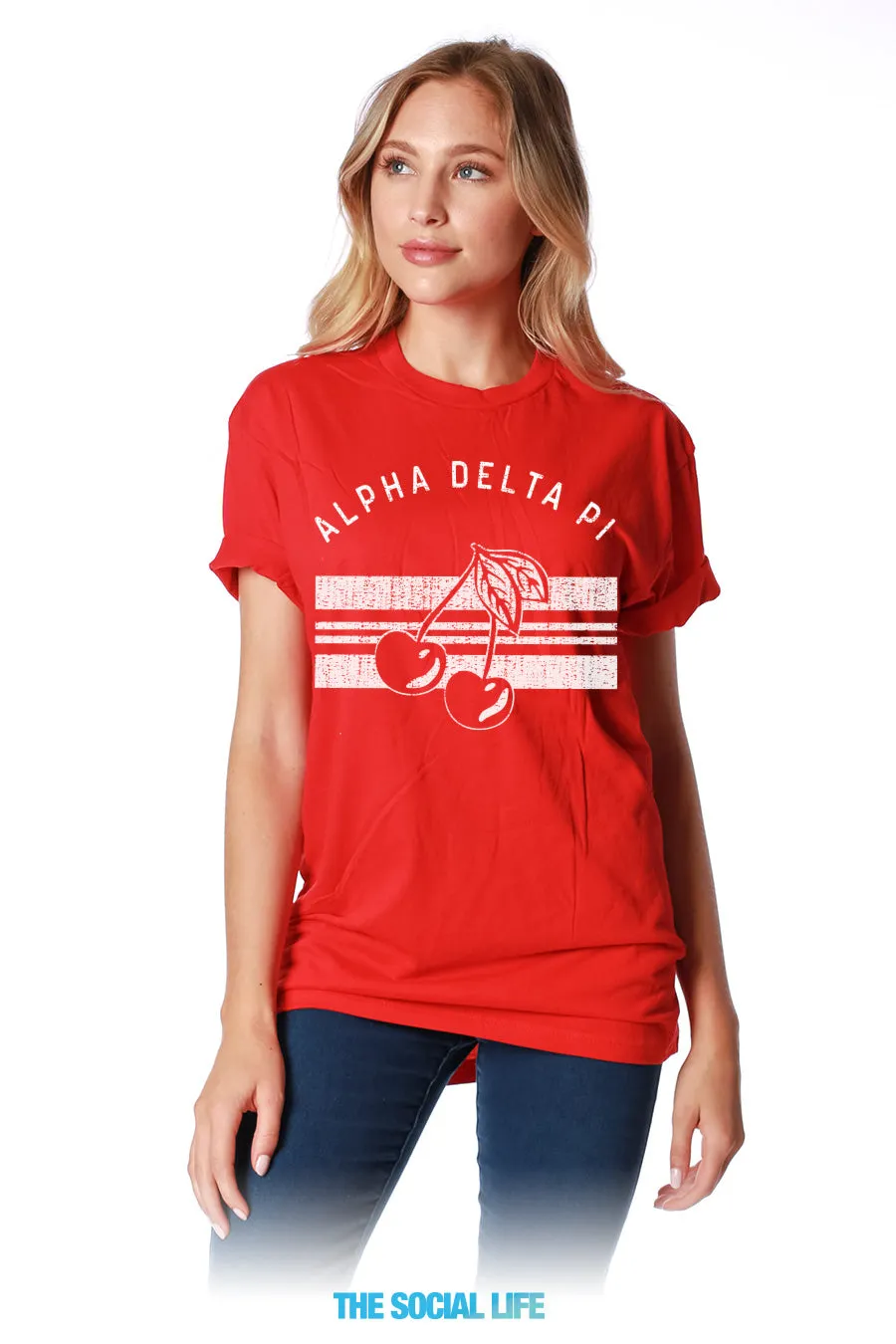 Alpha Delta Pi Vintage Cherry Tee