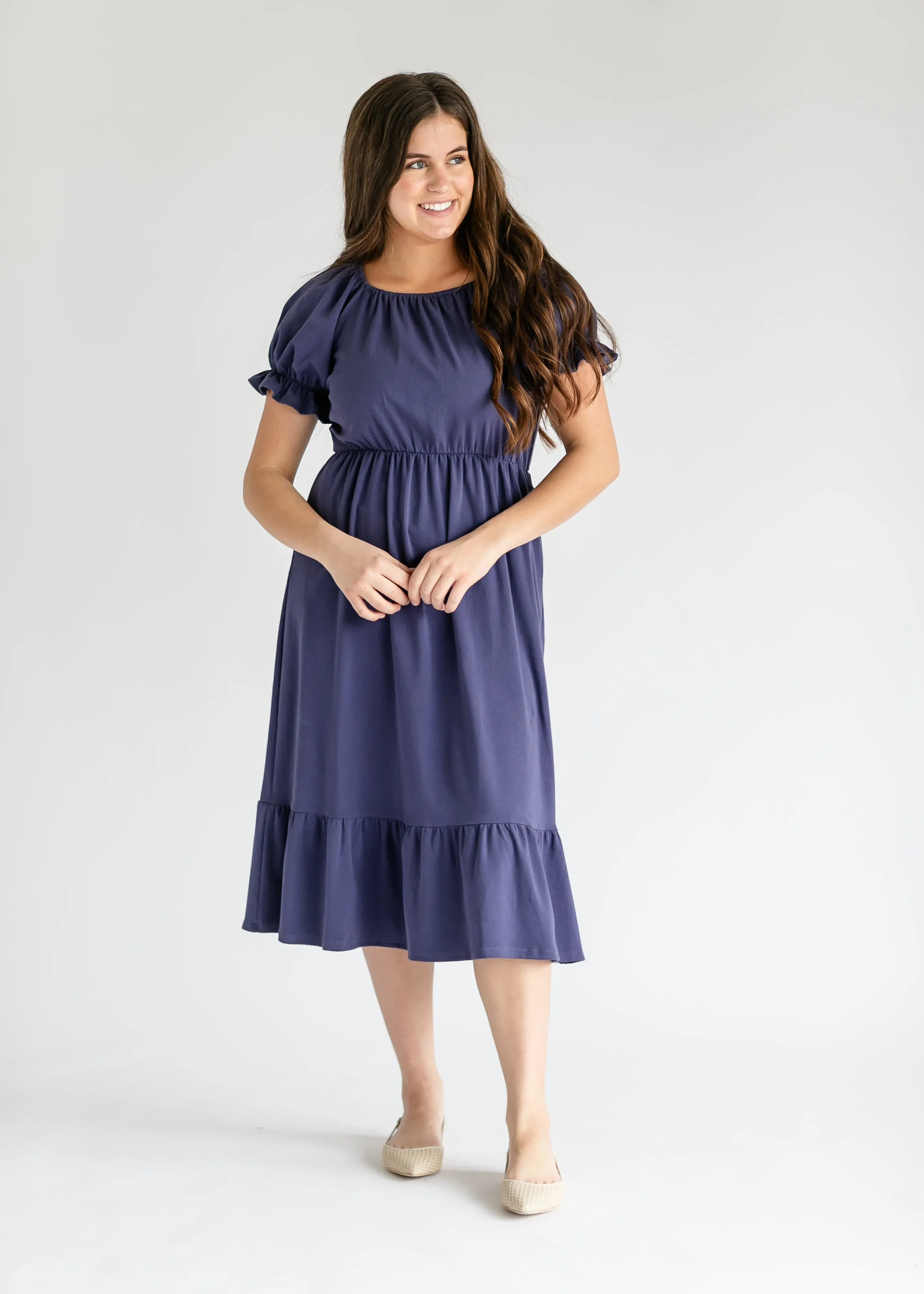 Amy Puff Sleeve Midi Dress - FINAL SALE