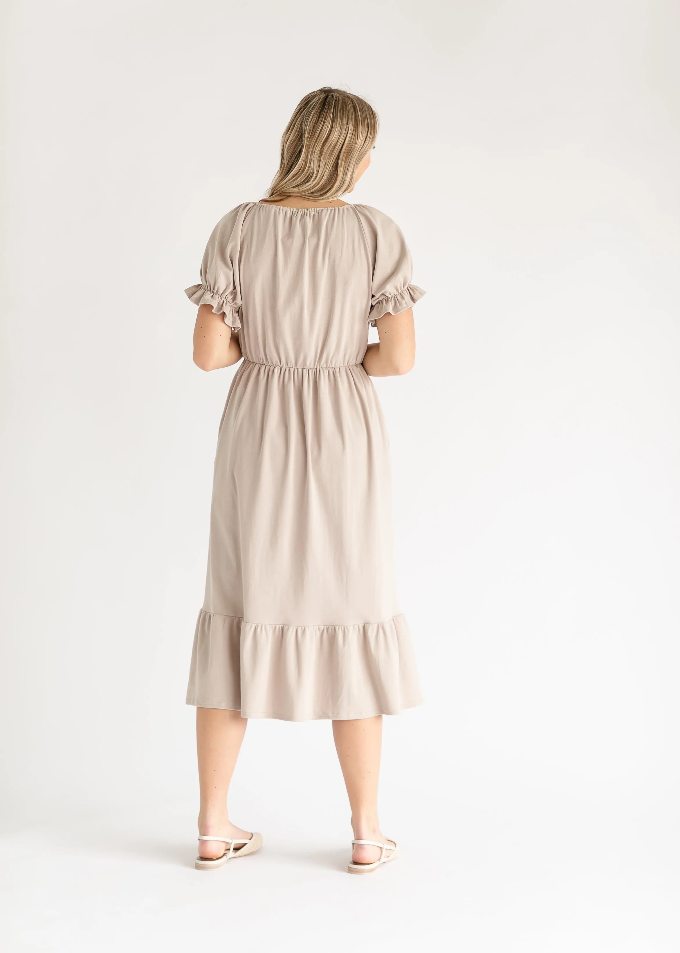 Amy Puff Sleeve Midi Dress - FINAL SALE
