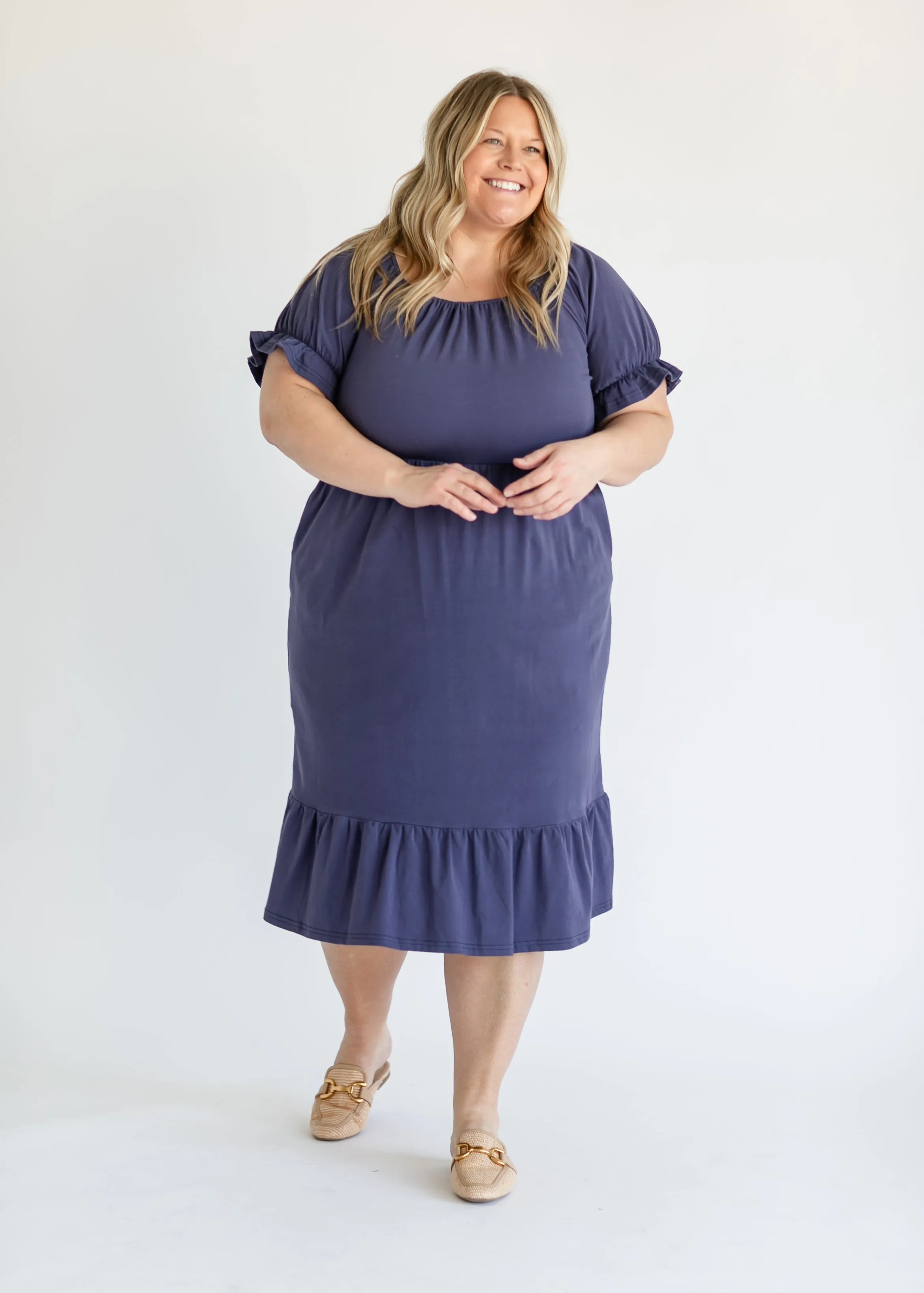 Amy Puff Sleeve Midi Dress - FINAL SALE