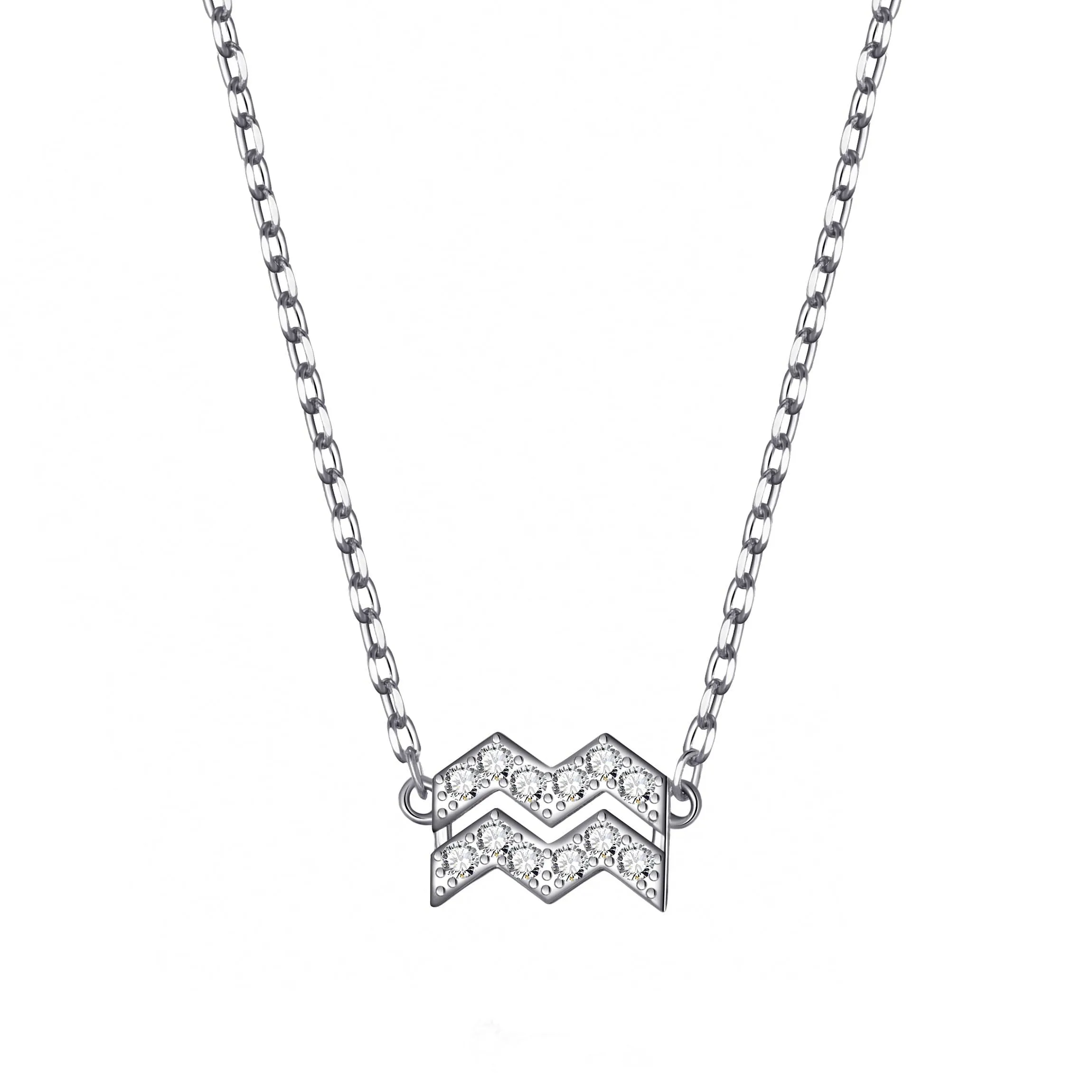 Aquarius Zodiac Star Sign Necklace Created with Zircondia® Crystals