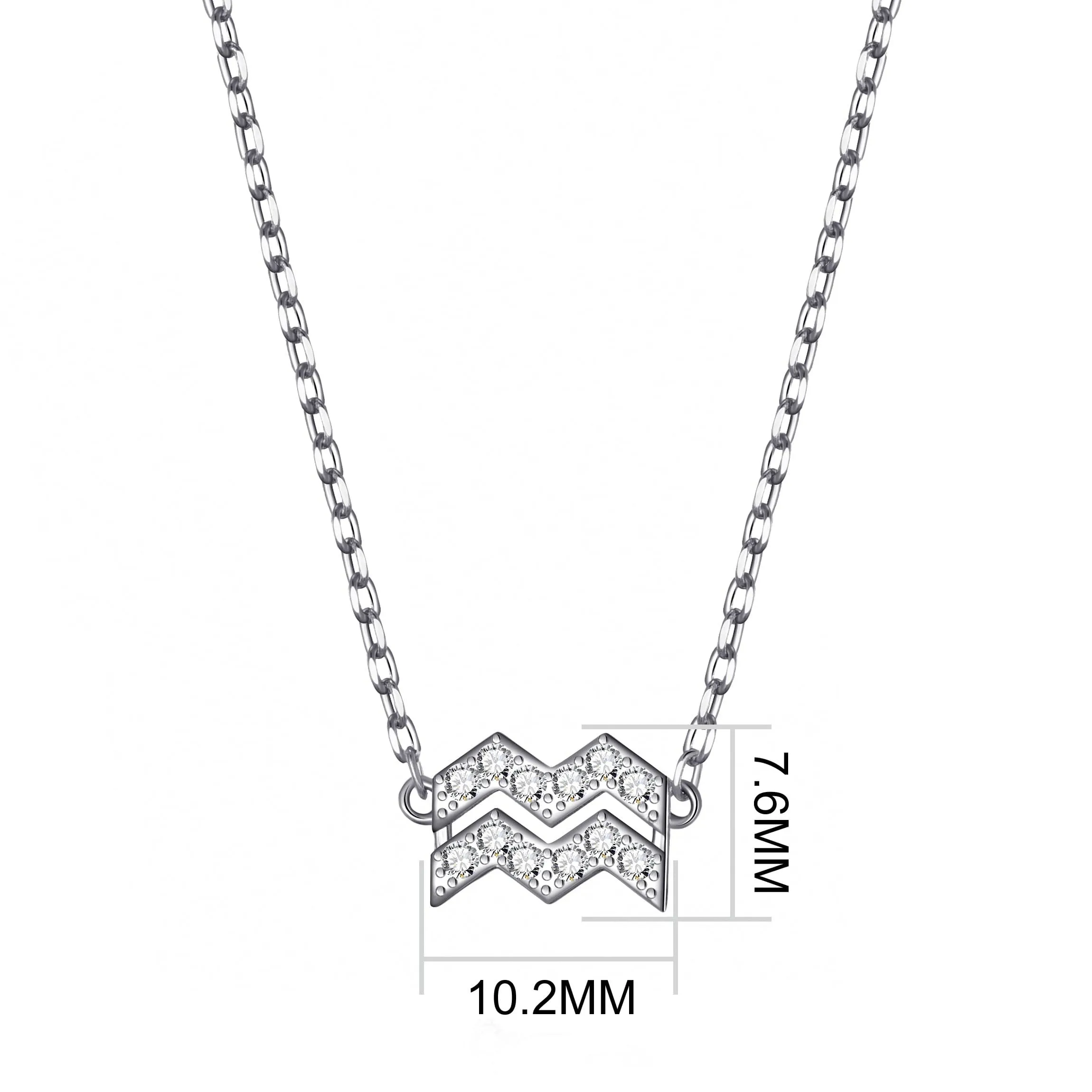 Aquarius Zodiac Star Sign Necklace Created with Zircondia® Crystals