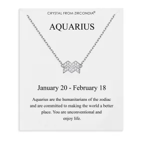 Aquarius Zodiac Star Sign Necklace Created with Zircondia® Crystals