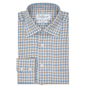 Aragon Brown Blue Gingham Shirt