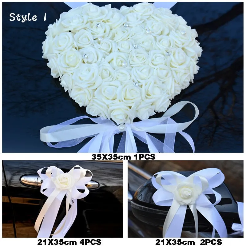 Artificial Flower Wedding Car Decor