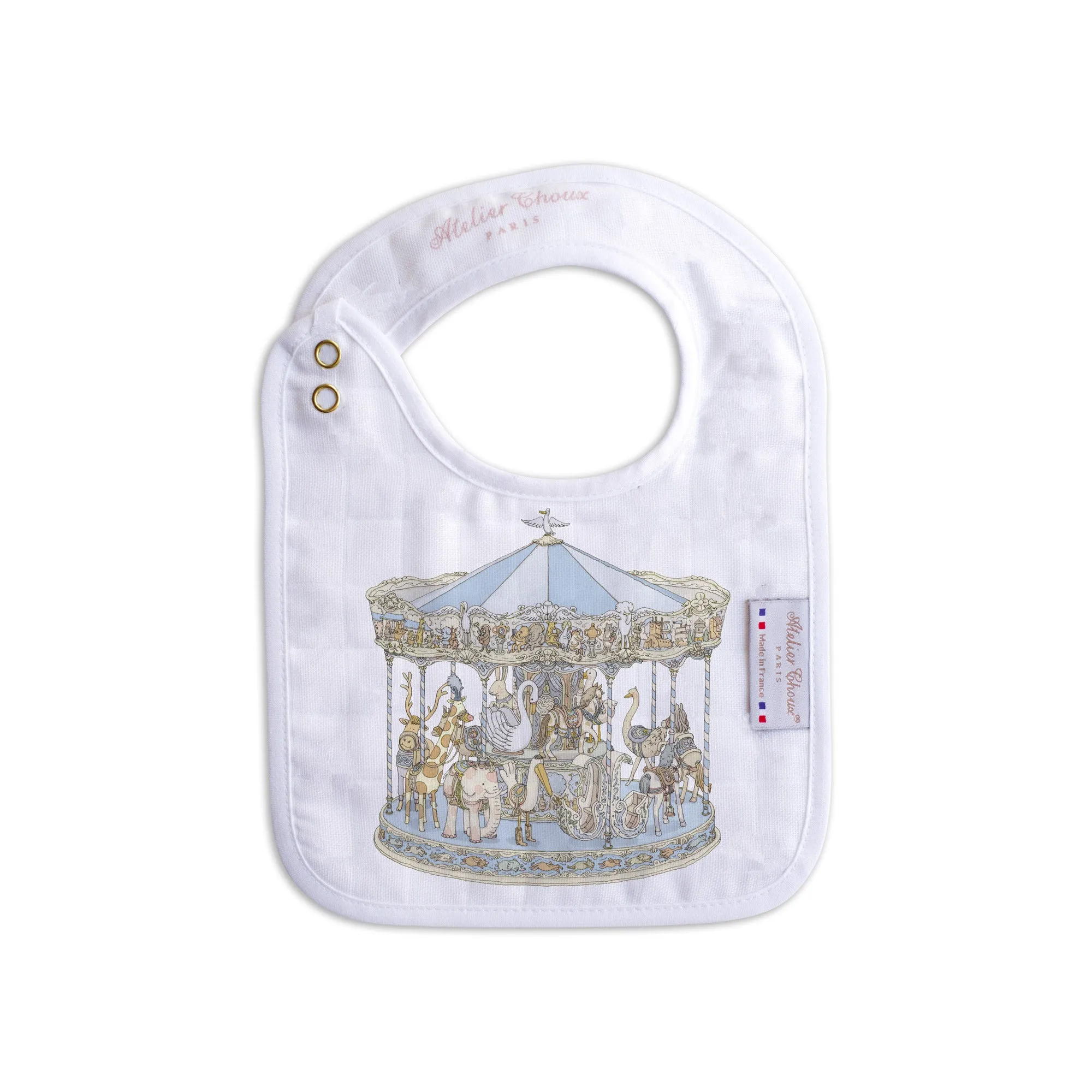 Atelier Choux Small Bib Carousel Blue