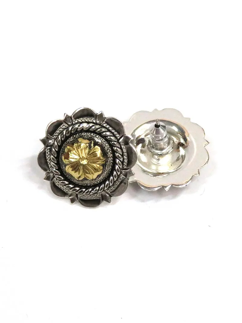 Bar V Ranch 311-215 Silver Flower With CZ Center's Earrings