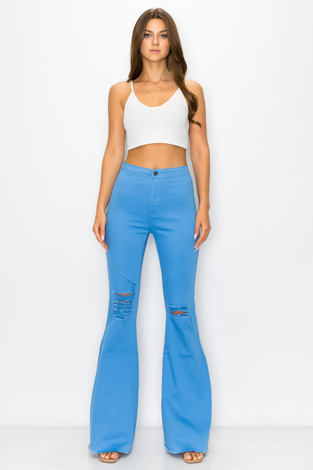 BC-420 SKY BLUE COLORED BELL BOTTOMS