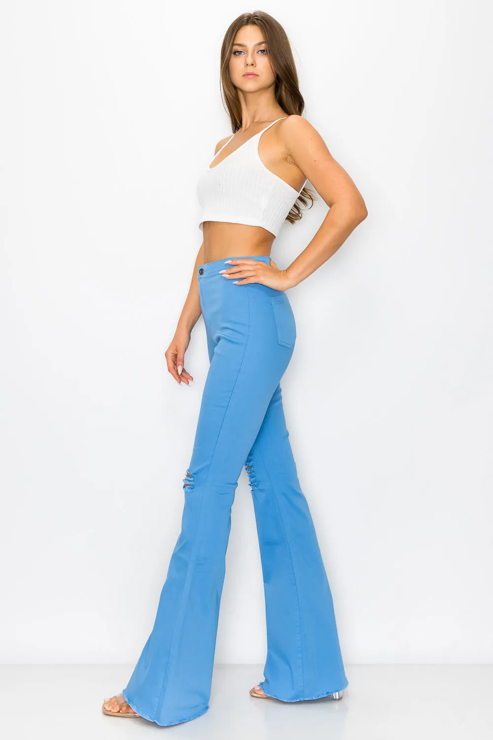 BC-420 SKY BLUE COLORED BELL BOTTOMS