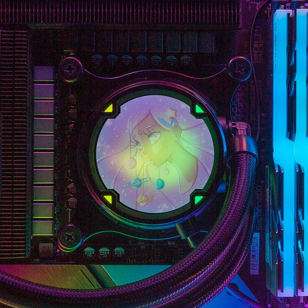 Be the Center AIO Cover for ASUS ROG Strix LC 120, 240, 360 RGB Black and White Edition