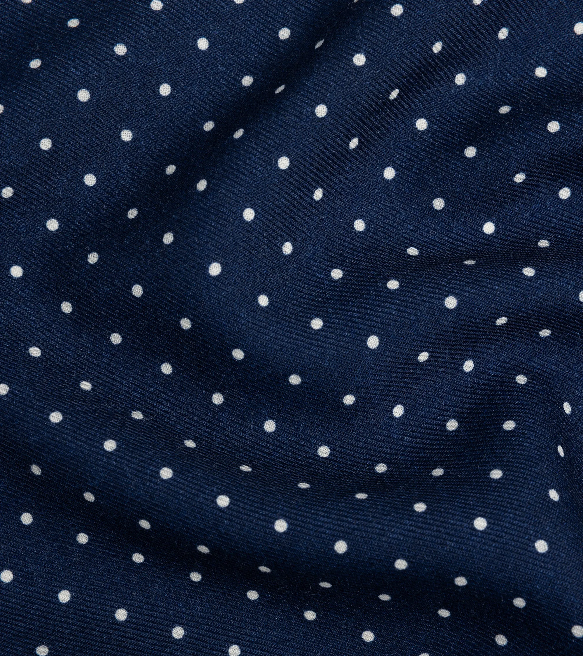 Bigi Wool Printed Spot Pocket Square: Blue
