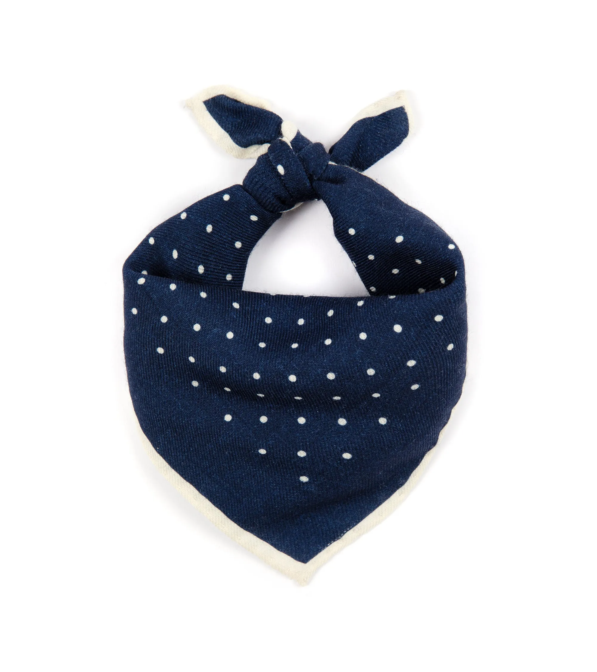 Bigi Wool Printed Spot Pocket Square: Blue