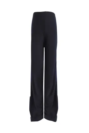 Black Rubber Waist Pants