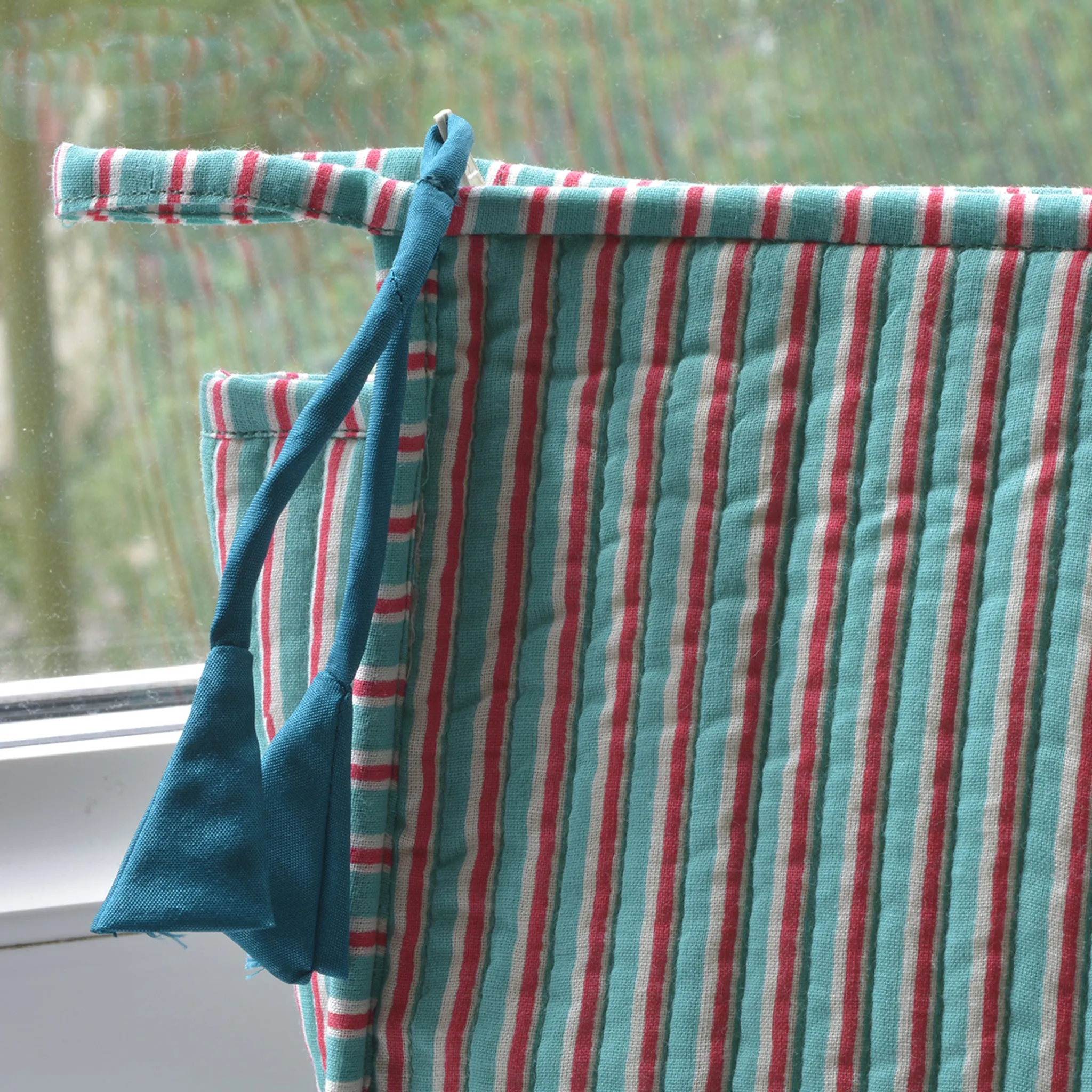 Block Printed Utility Pouch, Turquoise