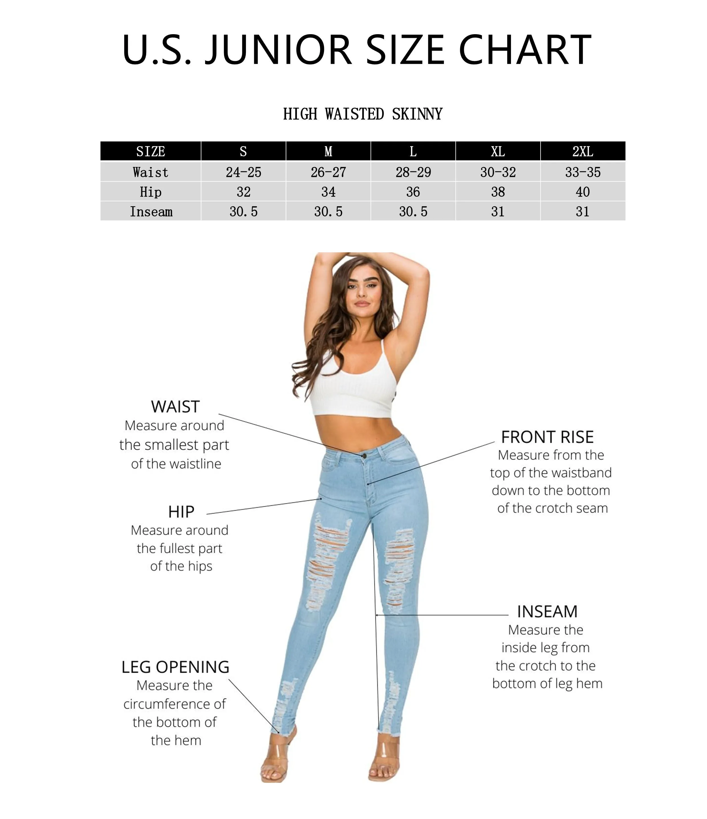 BO-308 HIGH WAISTED STRETCHY SKINNY DENIM JEANS