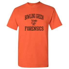 Bowling Green State University Falcons Arch Logo Forensics Basic Cotton Short Sleeve T Shirt - Orange