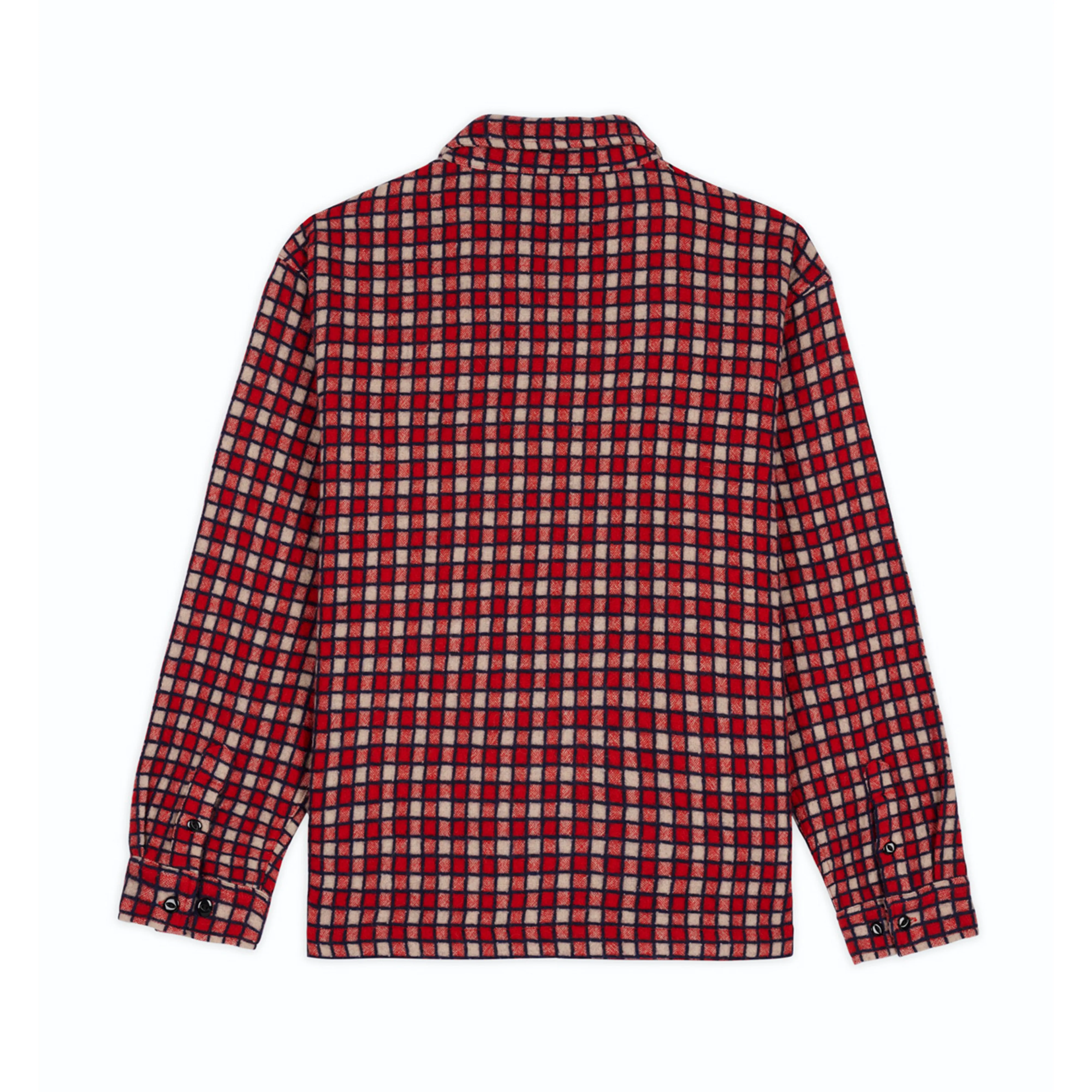 Brain Dead - Men's Check Mate Flannel Zip Shirt - (Red)