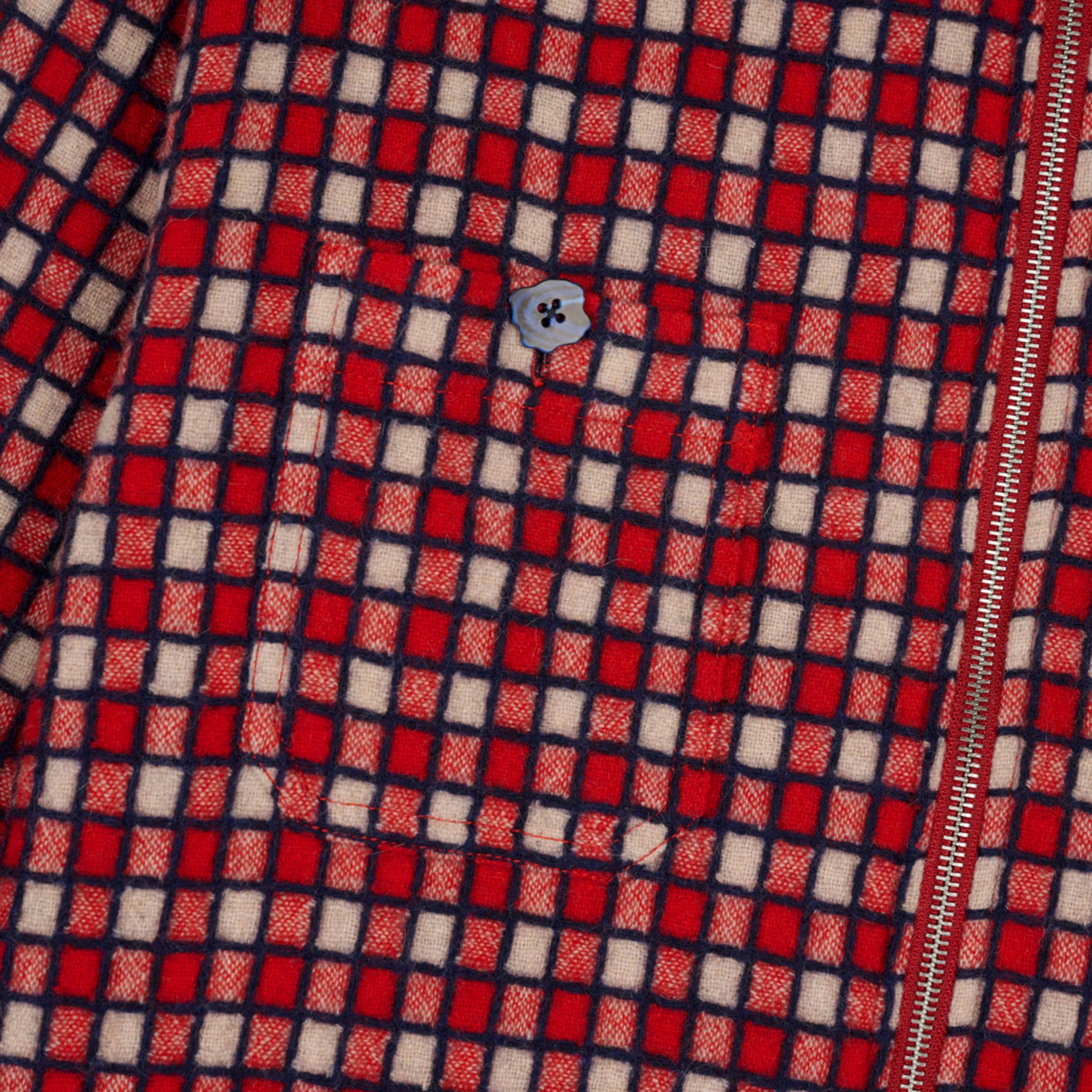 Brain Dead - Men's Check Mate Flannel Zip Shirt - (Red)