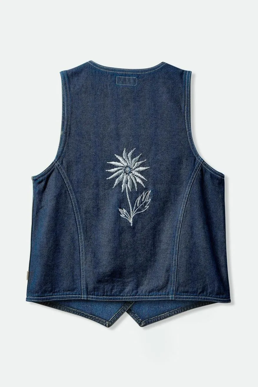 BRIXTON Women's Frisco Vest Two Tone Indigo