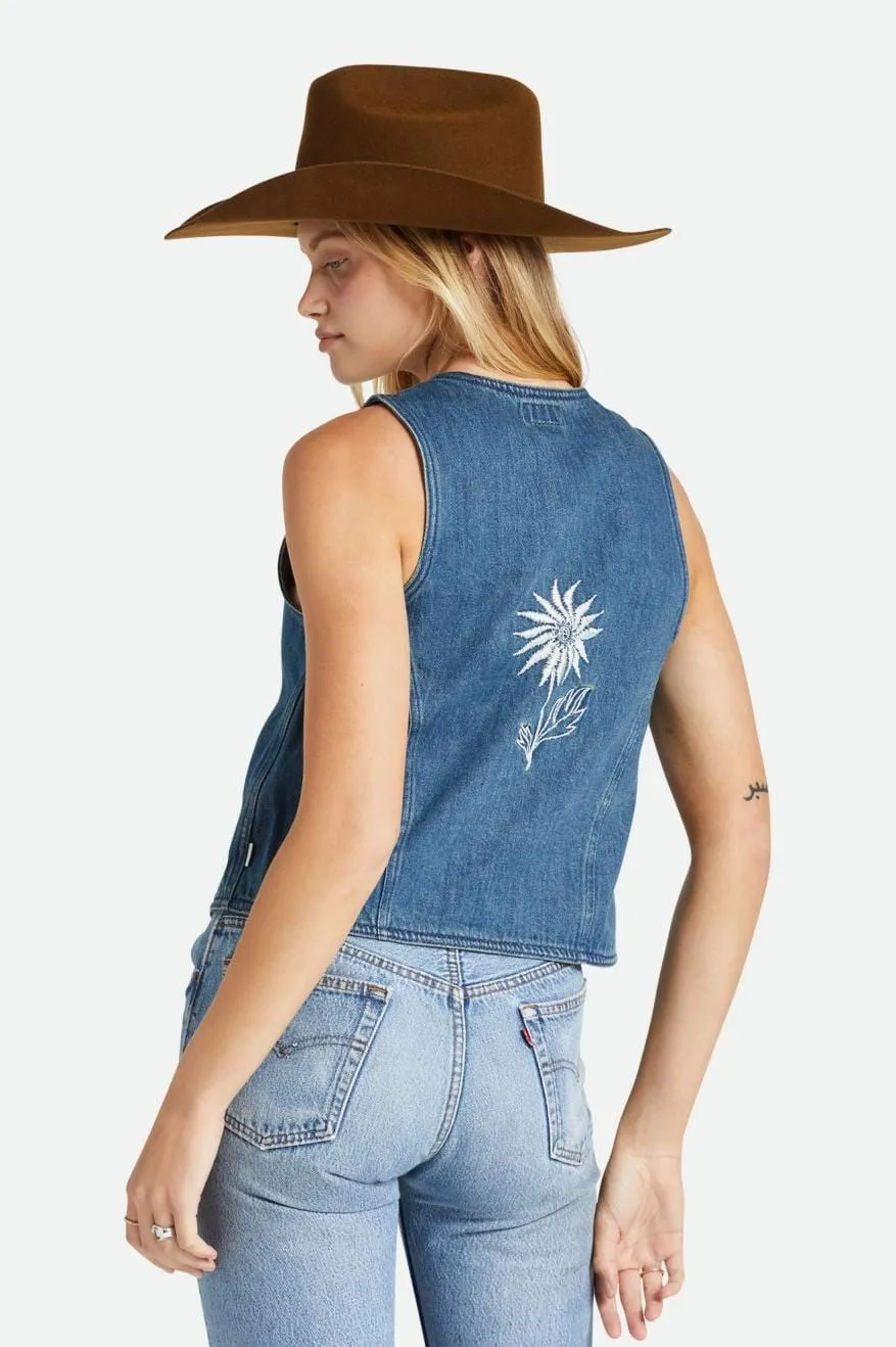 BRIXTON Women's Frisco Vest Two Tone Indigo