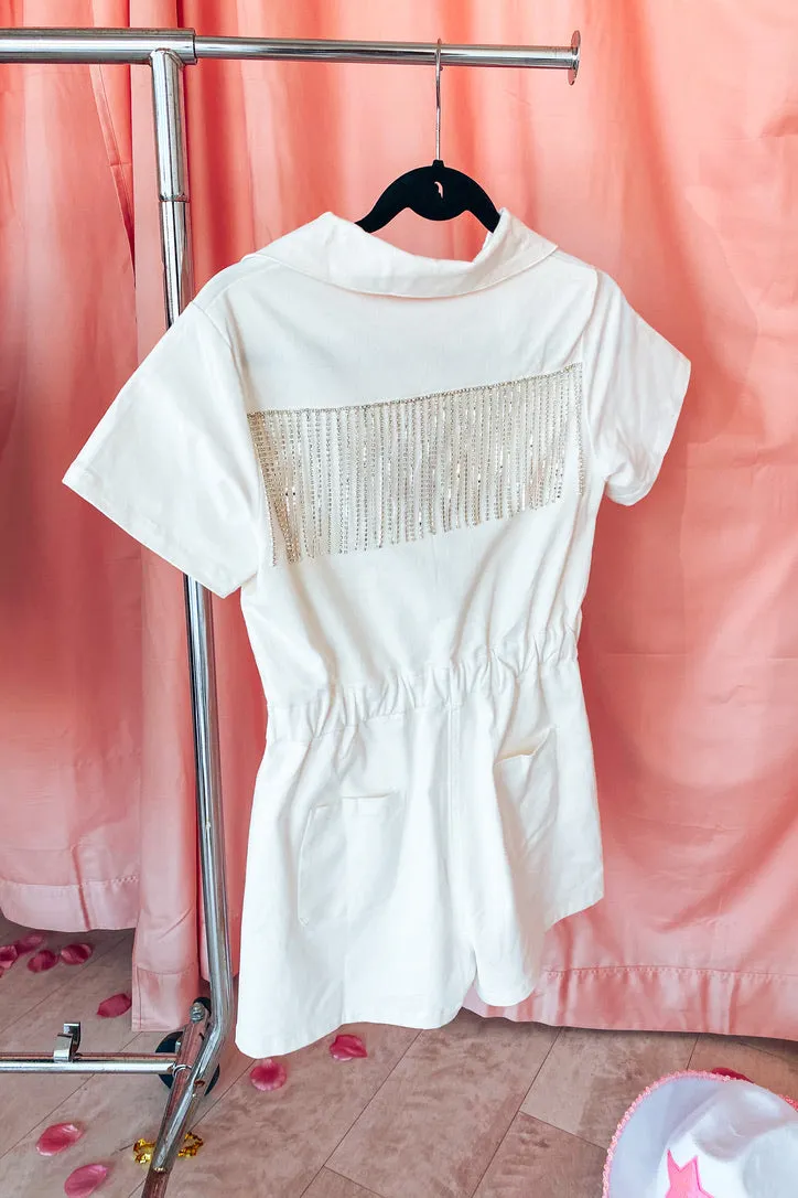 BuddyLove White Diamond Fringe Romper| FINAL SALE