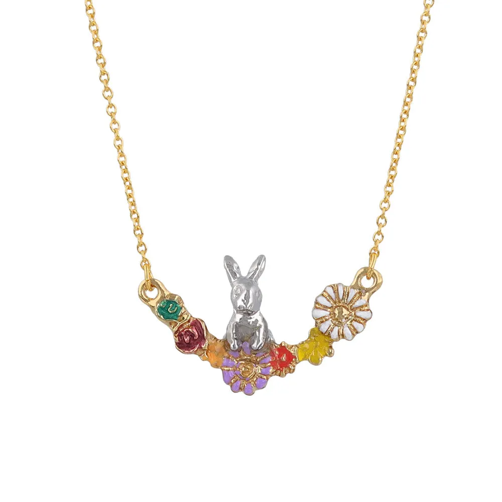 Bunny and Flower Necklace