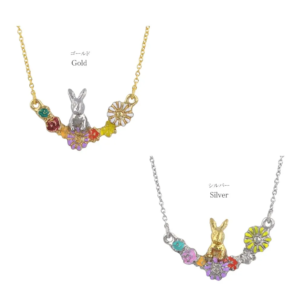 Bunny and Flower Necklace