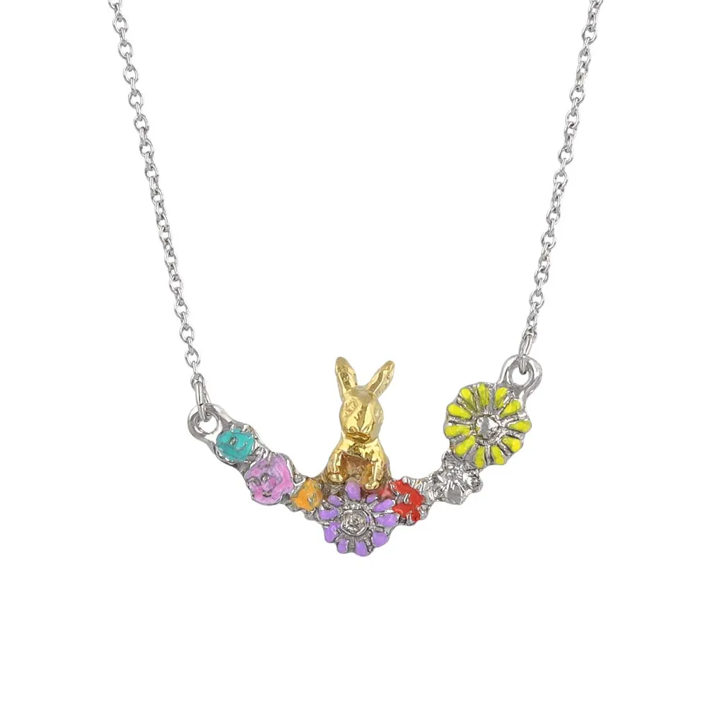 Bunny and Flower Necklace