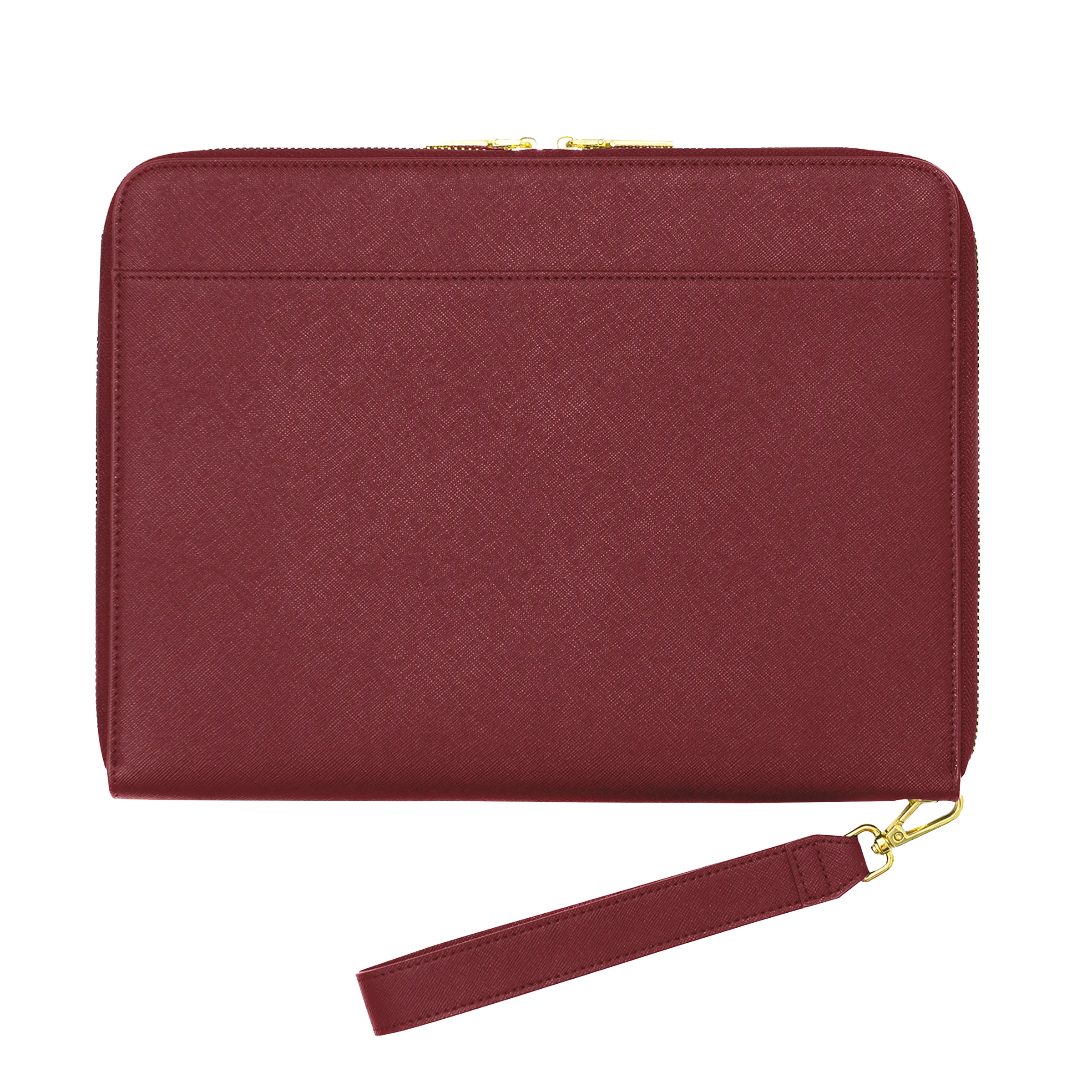 Burgundy - Large Saffiano Pouch
