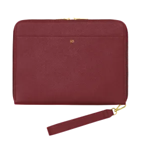 Burgundy - Large Saffiano Pouch